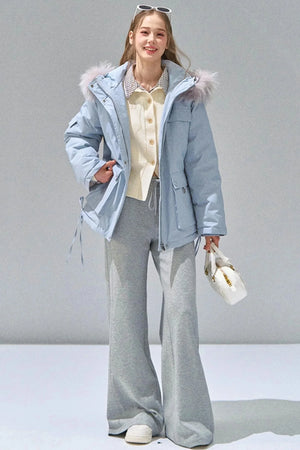 Grey Straight-Leg Sweatpants