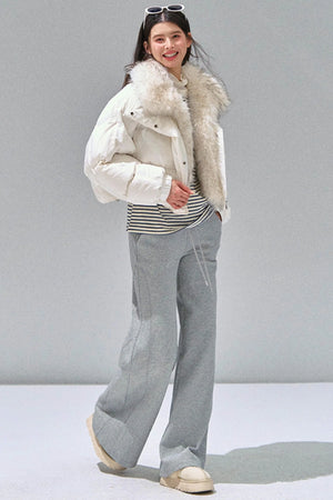 Grey Straight-Leg Sweatpants
