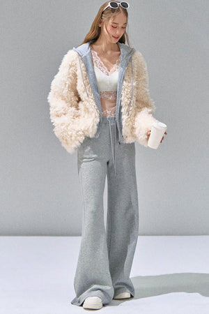 Grey Straight-Leg Sweatpants
