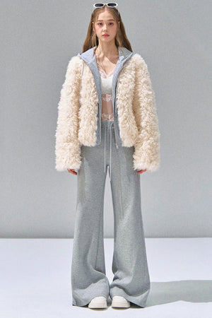 Grey Straight-Leg Sweatpants