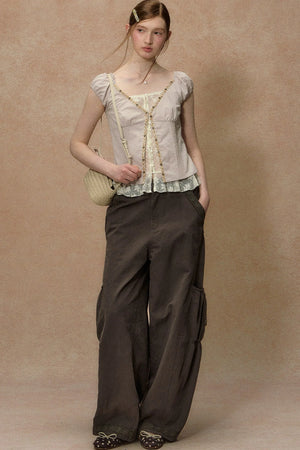 Half-Sugar Striped Blouse