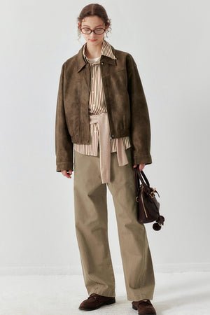 Halo Sense Brown Vintage Leather Jacket