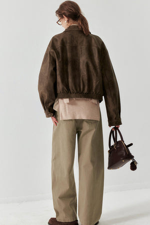 Halo Sense Brown Vintage Leather Jacket