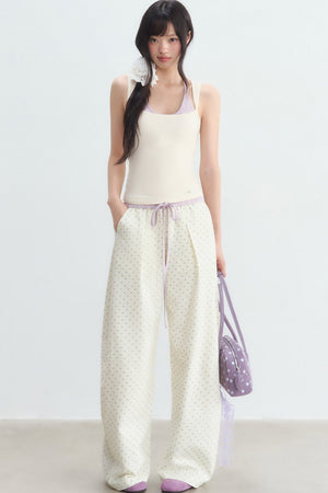 Halter Color-Blocked Camisole and Trousers Set-Up