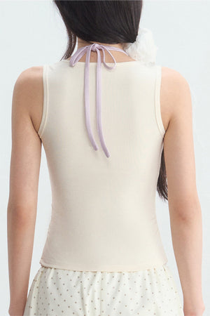 Halter Color-Blocked Camisole and Trousers Set-Up