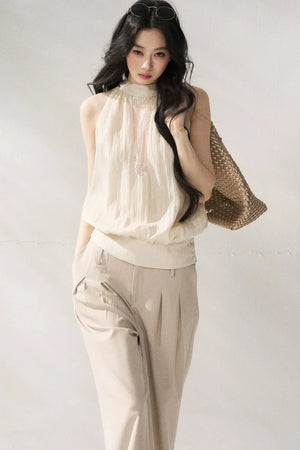 Halter Neck Beige Vest