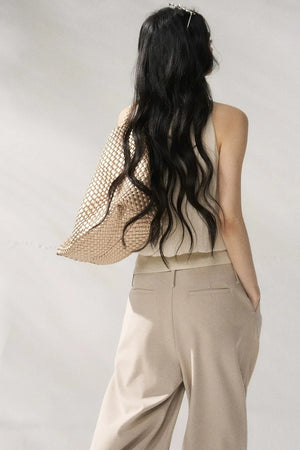 Halter Neck Beige Vest