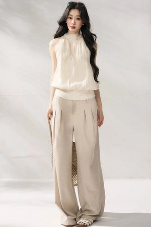 Halter Neck Beige Vest