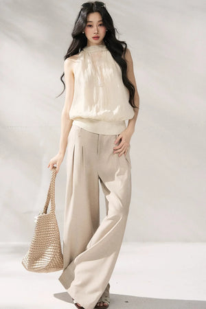 Halter Neck Beige Vest