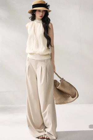 Halter Neck Beige Vest