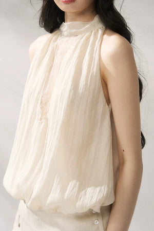 Halter Neck Beige Vest