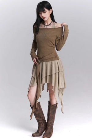 Halter Neck Off-Shoulder Dress