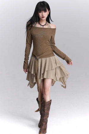 Halter Neck Off-Shoulder Dress