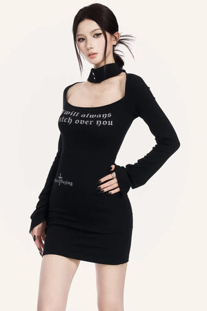 Halter Neck Printed Bodycon Dress