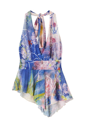 Halter Neck V-Neck Ruffle Camisole