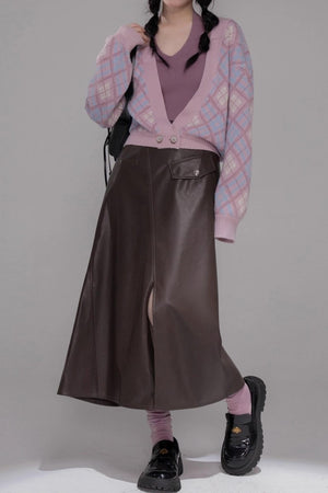 Halterneck Vest With Knit Sweater Set