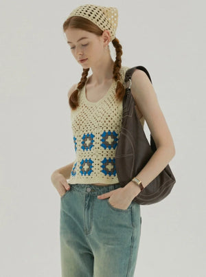 Hand Hook Vintage Checkered Vest Top