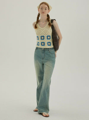 Hand Hook Vintage Checkered Vest Top
