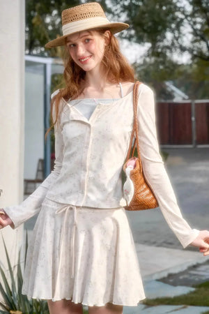 Hand-Painted Cardigan Skirt Set-Up