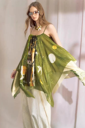 Hand-Painted Chiffon Camisole Top