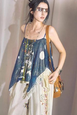 Hand-Painted Chiffon Camisole Top