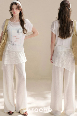 Hand-Painted Nautical Knit Top