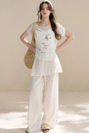 Hand-Painted Nautical Knit Top