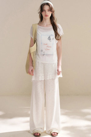 Hand-Painted Nautical Knit Top