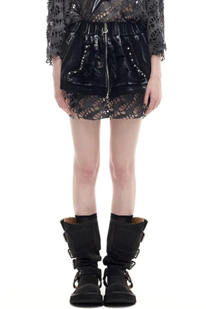 Hand Painted Punk Short Skirt