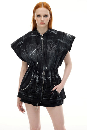 Hand Painted Punk Short Skirt