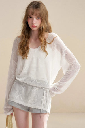 Hand-Painted Rose Jacquard Shirt