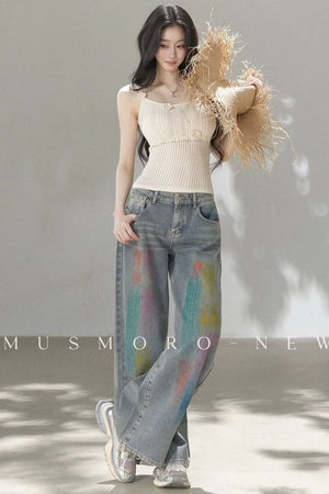Handmade 3D Flower Hollow Knit Camisole