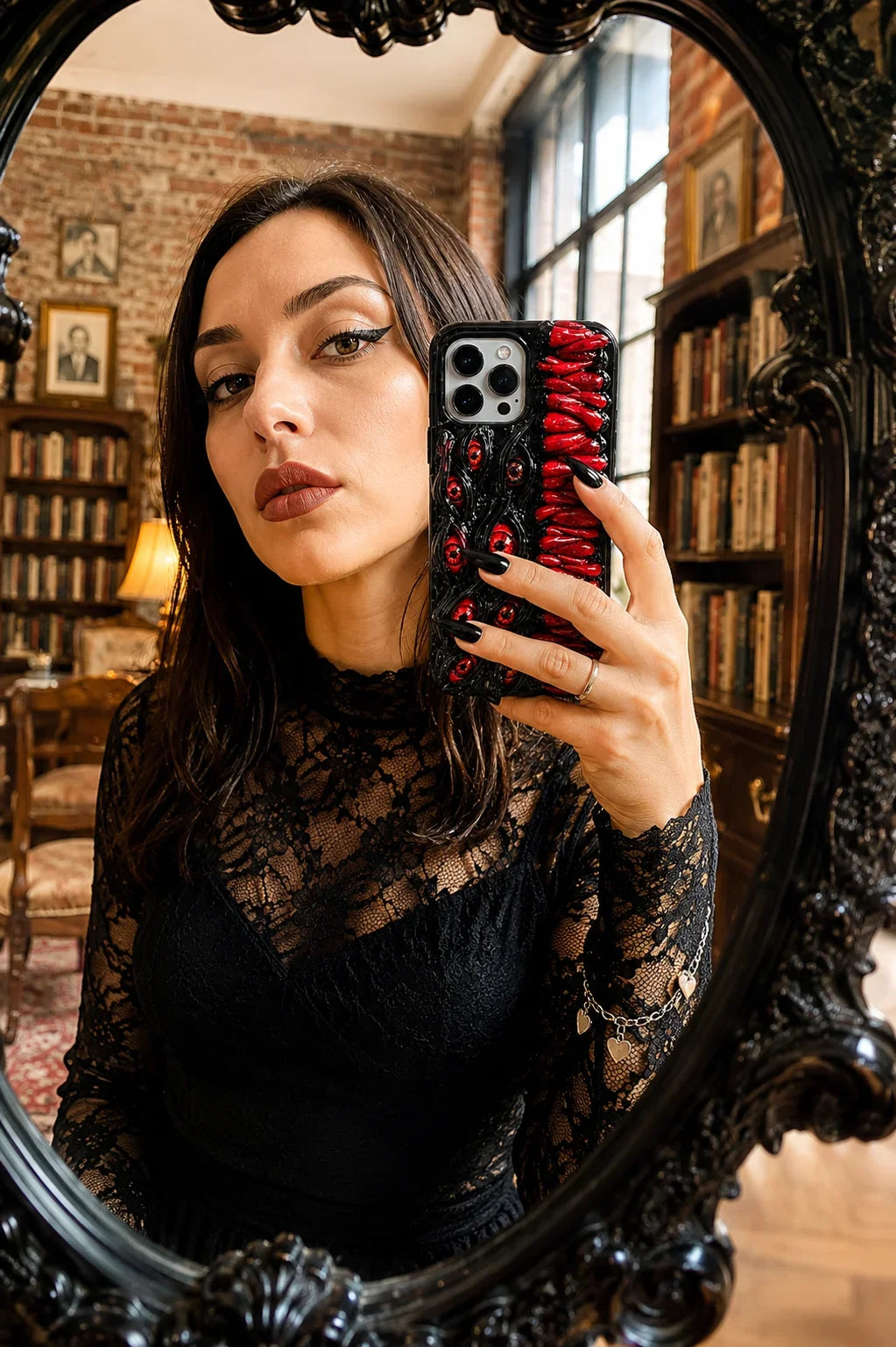 Handmade 3D Horror Eye iPhone Case - Unique Gothic Phone Cover