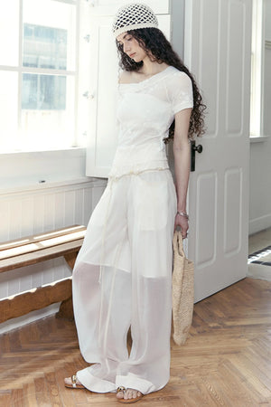 Handmade Beaded Wide Leg Pants