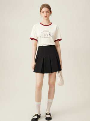 Happy Puppy Shoulder Short Sleeve T-Shirt
