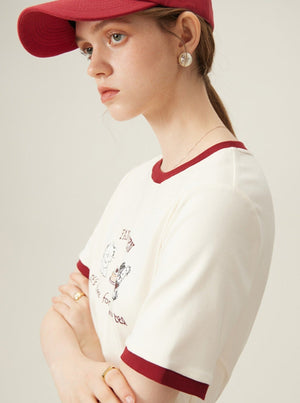 Happy Puppy Shoulder Short Sleeve T-Shirt