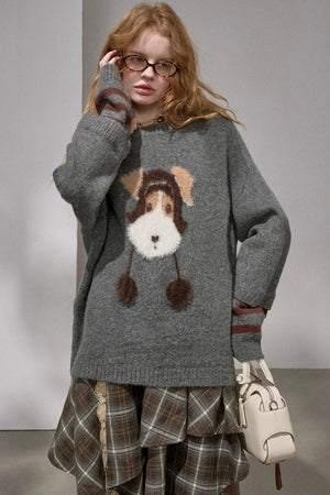 Hat and Puppy Knitted Sweater