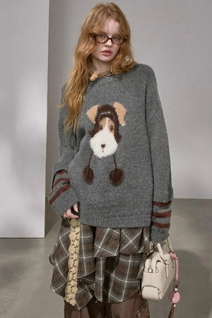 Hat and Puppy Knitted Sweater