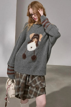 Hat and Puppy Knitted Sweater
