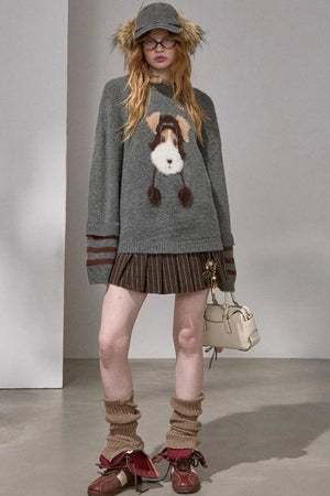 Hat and Puppy Knitted Sweater
