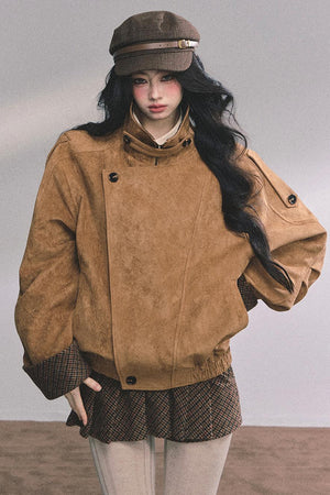 Hazelnut Velvet Jacket Skirt Set-Up