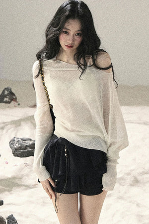 Hazy Mist Off-Shoulder Top Set-Up