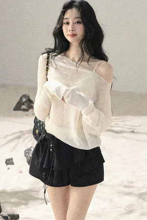 Hazy Mist Off-Shoulder Top Set-Up
