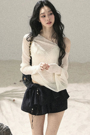 Hazy Mist Off-Shoulder Top Set-Up