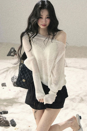 Hazy Mist Off-Shoulder Top Set-Up