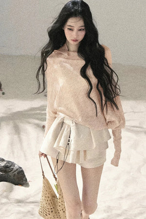 Hazy Mist Off-Shoulder Top Set-Up