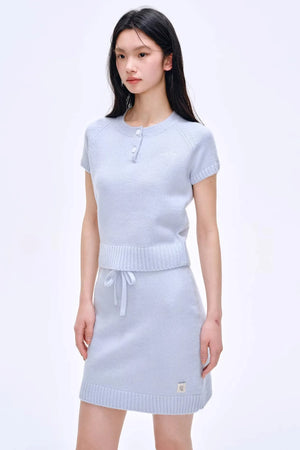 Heartbeat Dialogue Knit Skirt Set-Up