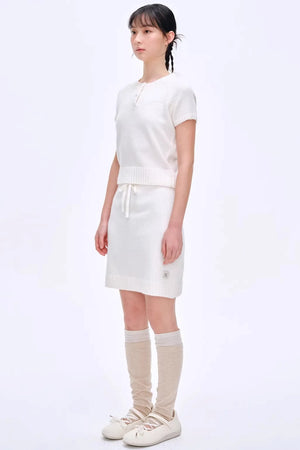 Heartbeat Dialogue Knit Skirt Set-Up
