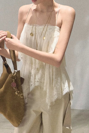 Heartbeat Lace Tiered Dress Camisole Set-Up