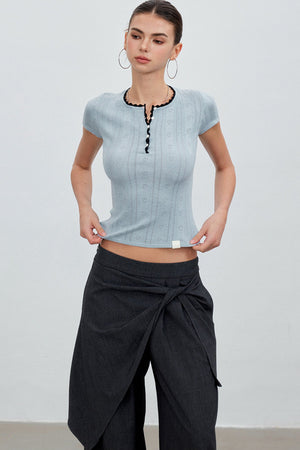 Heartbeat Ruffled Henley Top